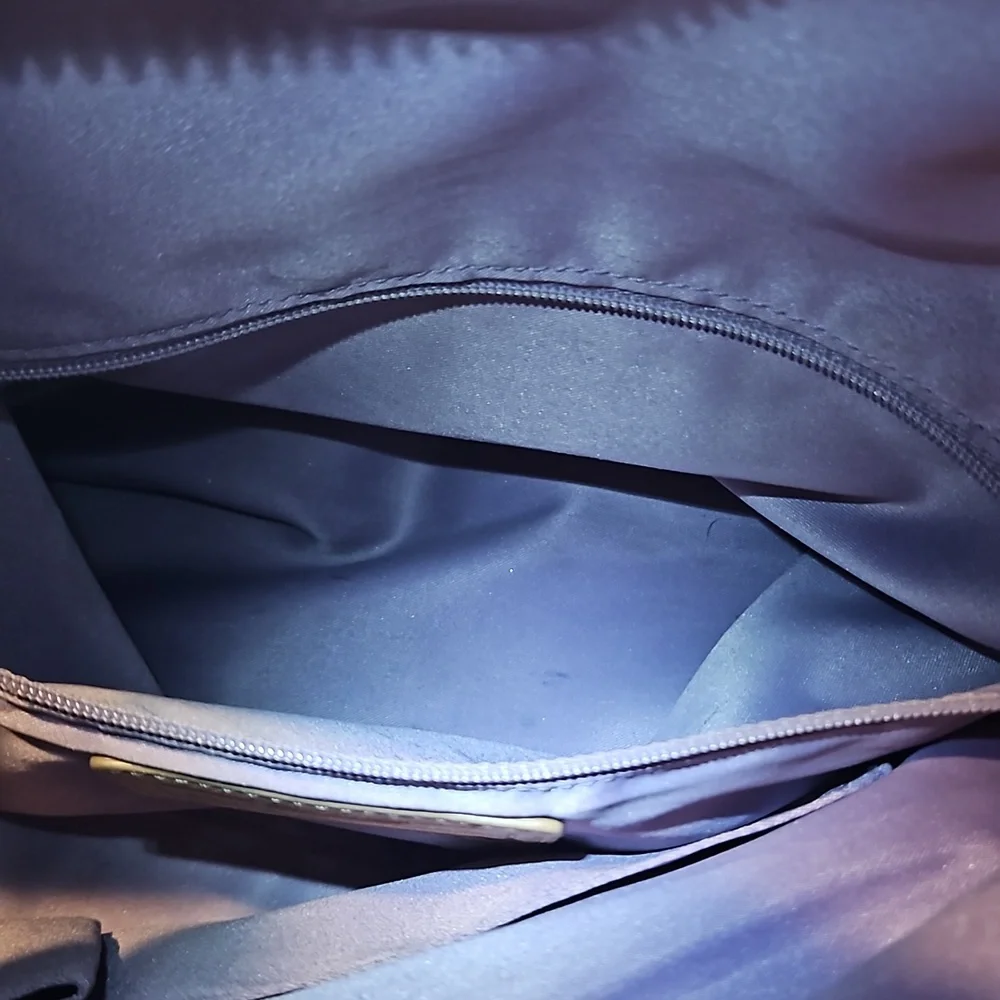 Coach Ashley Shimmery Tan Or Metallic Gold Bronze Leather Script Satchel F15447 - Picture 11 of 12